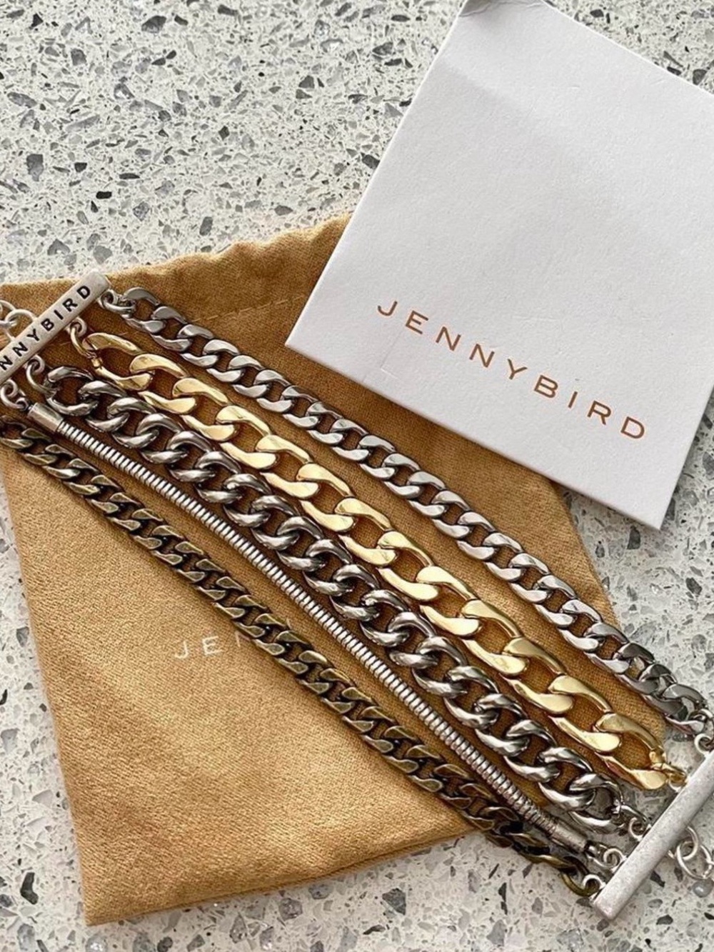 Jenny Bird Mixed Metal Layered Chain Bracelet Set - Gold & Silver